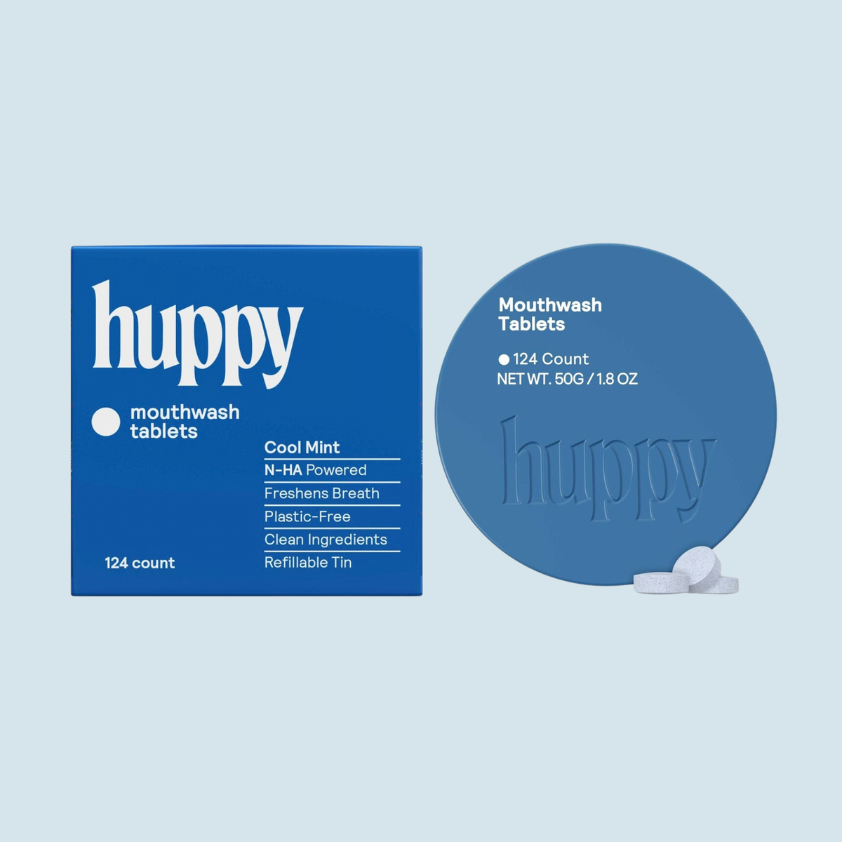 Huppy - Cool Mint Mouthwash Tabs