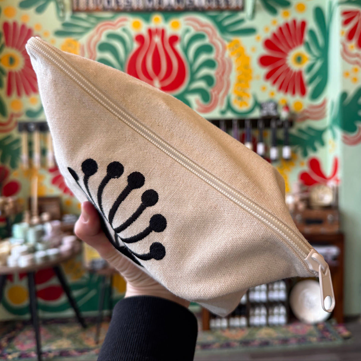 Organic Canvas Zippered Pouch - Natural