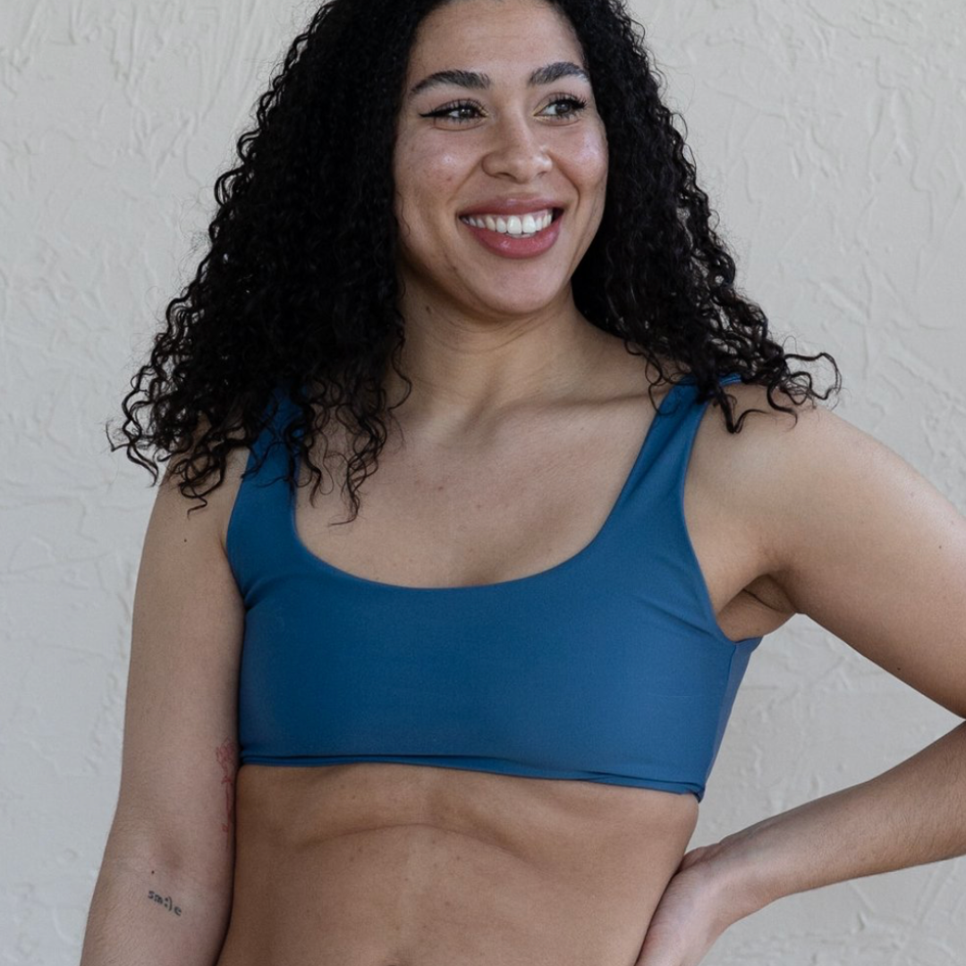 Saturday Swim Square Neck Bikini Top- Rain