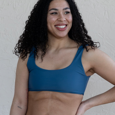 Saturday Swim Square Neck Bikini Top- Rain