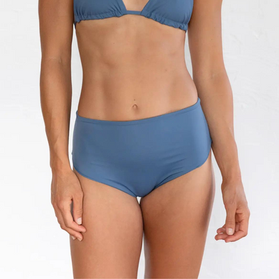 Saturday Swim High Waist Bikini Bottom- Rain