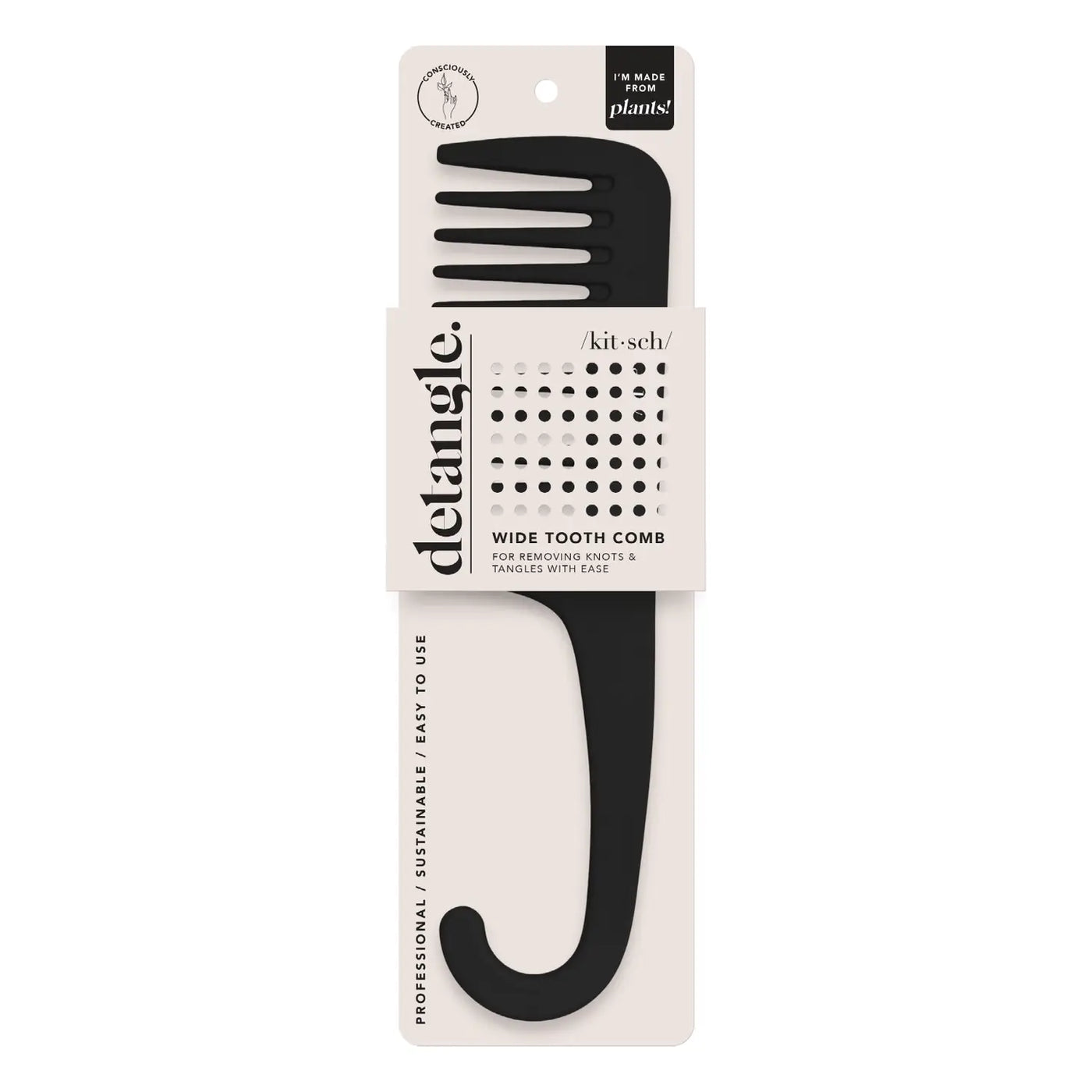 Kitsch Recycled Material Wide Tooth Comb