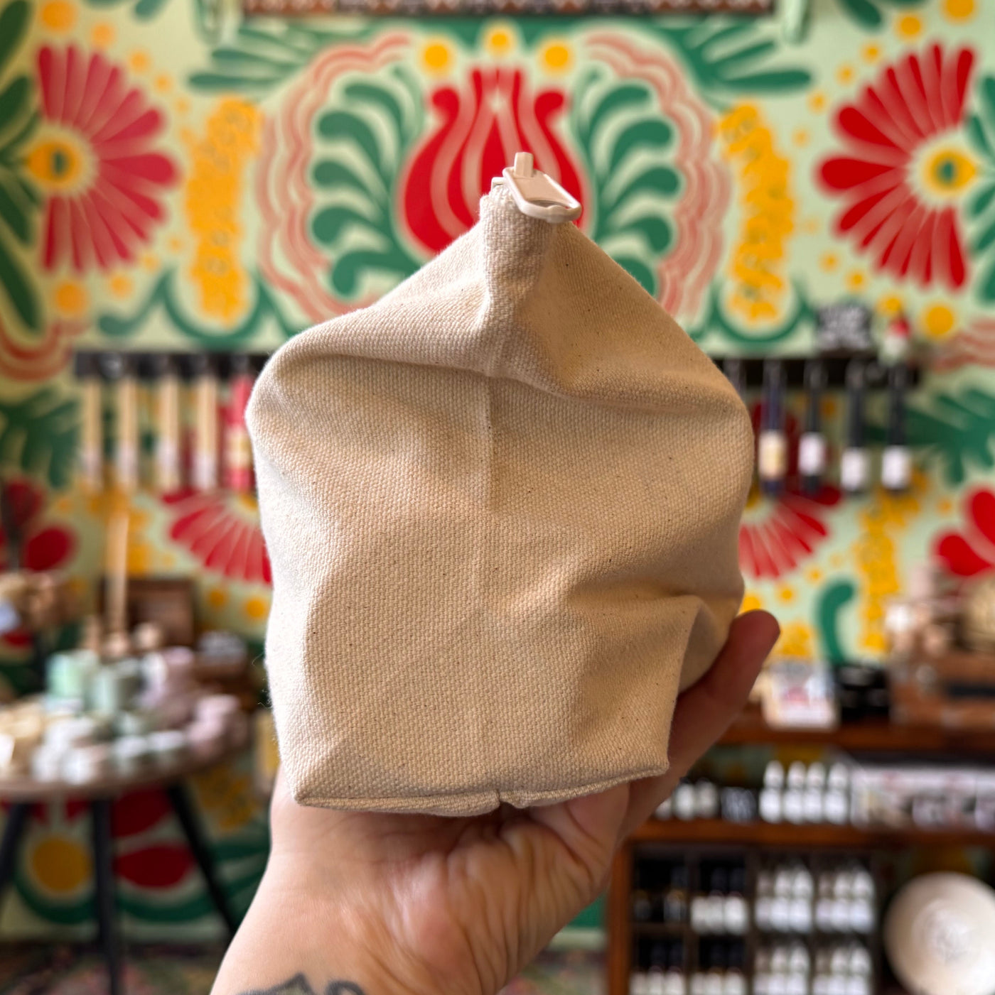 Organic Canvas Zippered Pouch - Natural