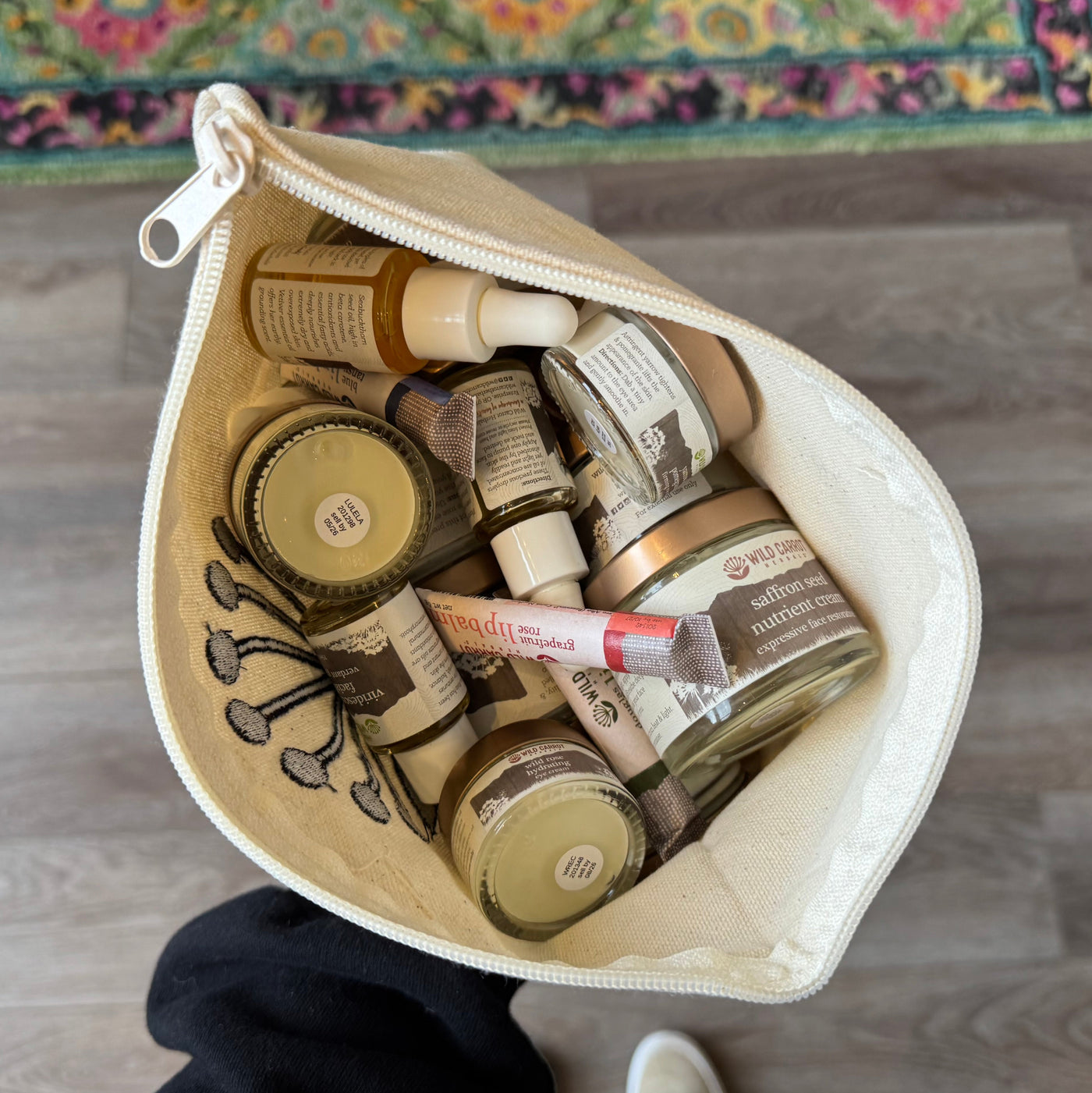 Organic Canvas Zippered Pouch - Natural