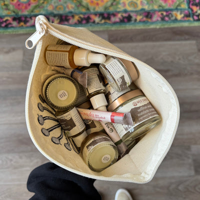 Organic Canvas Zippered Pouch - Natural