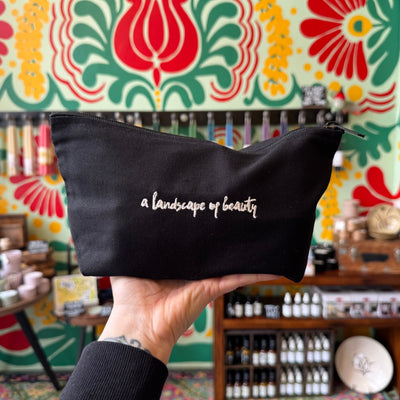 Organic Canvas Zippered Pouch - Black