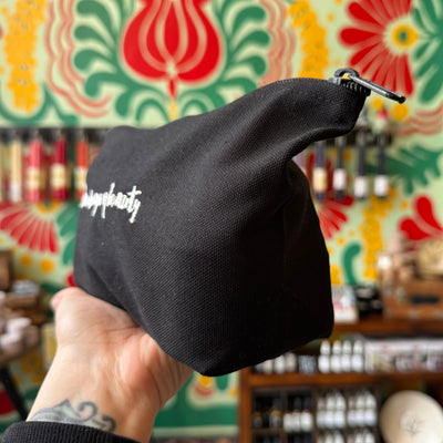 Organic Canvas Zippered Pouch - Black