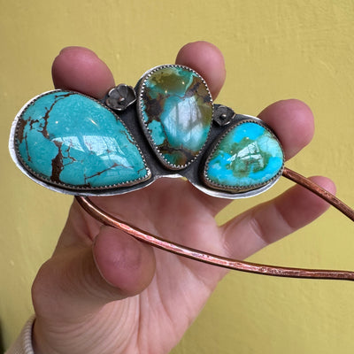 Turquoise Hair Pin by Stoned Spirit Silver