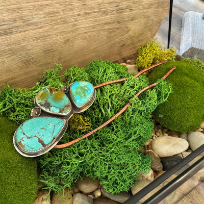 Turquoise Hair Pin by Stoned Spirit Silver