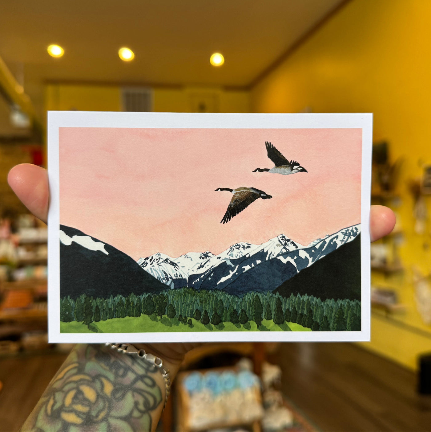 Canadian Geese Art Card by Nicole Freshley