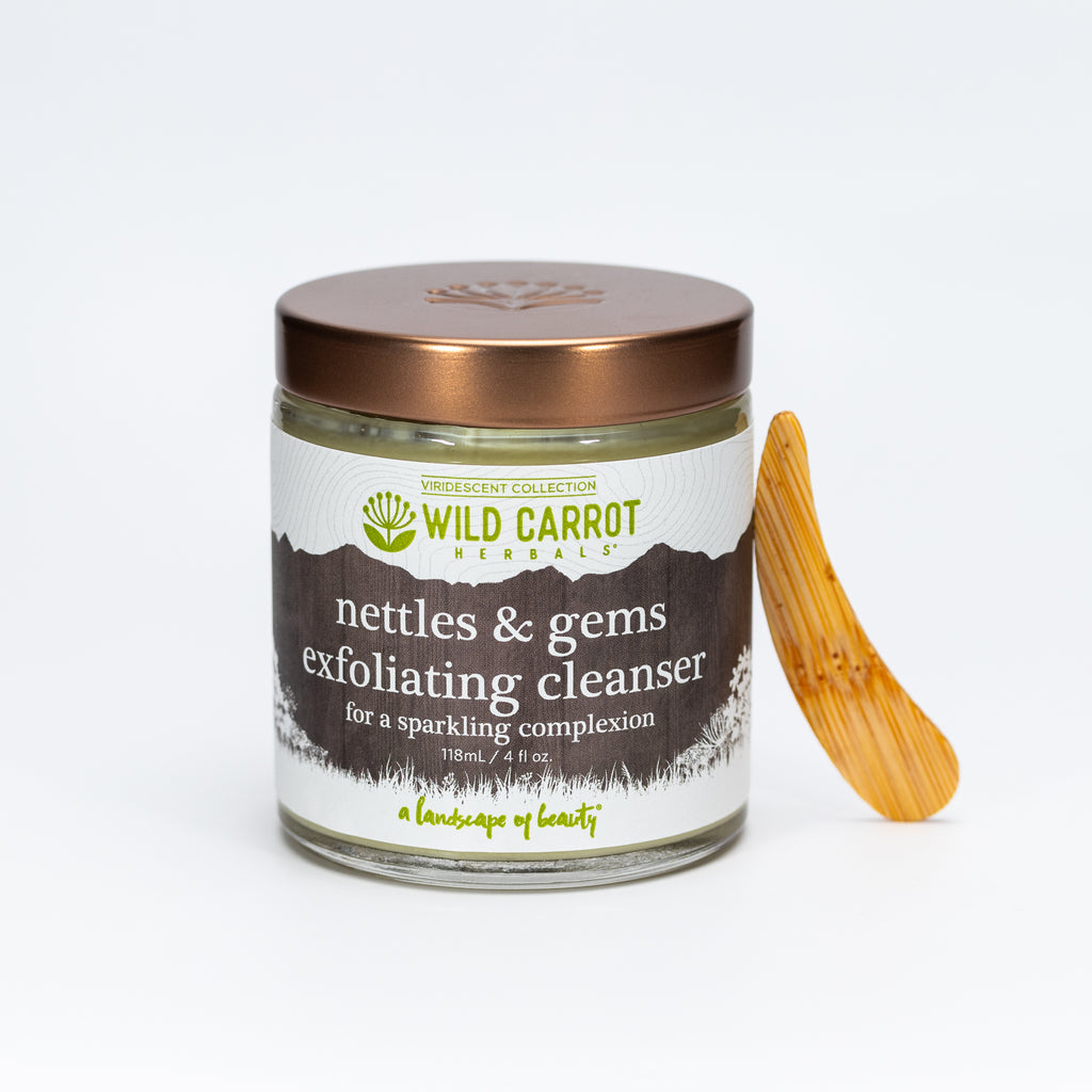 Nettles & Gems Exfoliating Cleanser – Wild Carrot Herbals